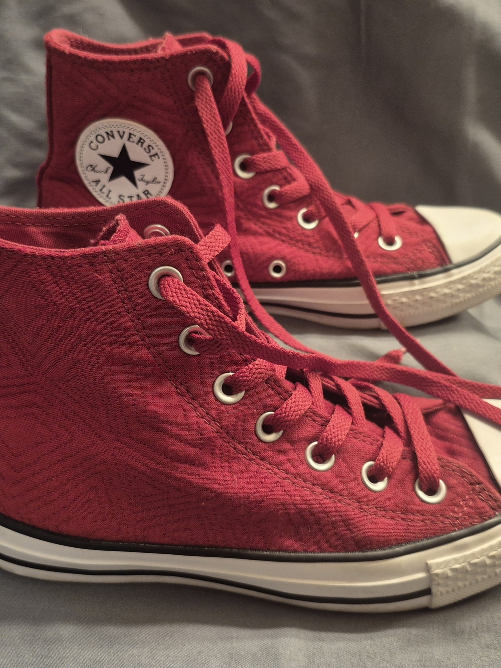 Converse All Star High Top Sneakers - Red Quilted